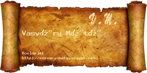 Vasváry Máté névjegykártya