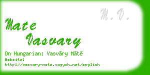 mate vasvary business card